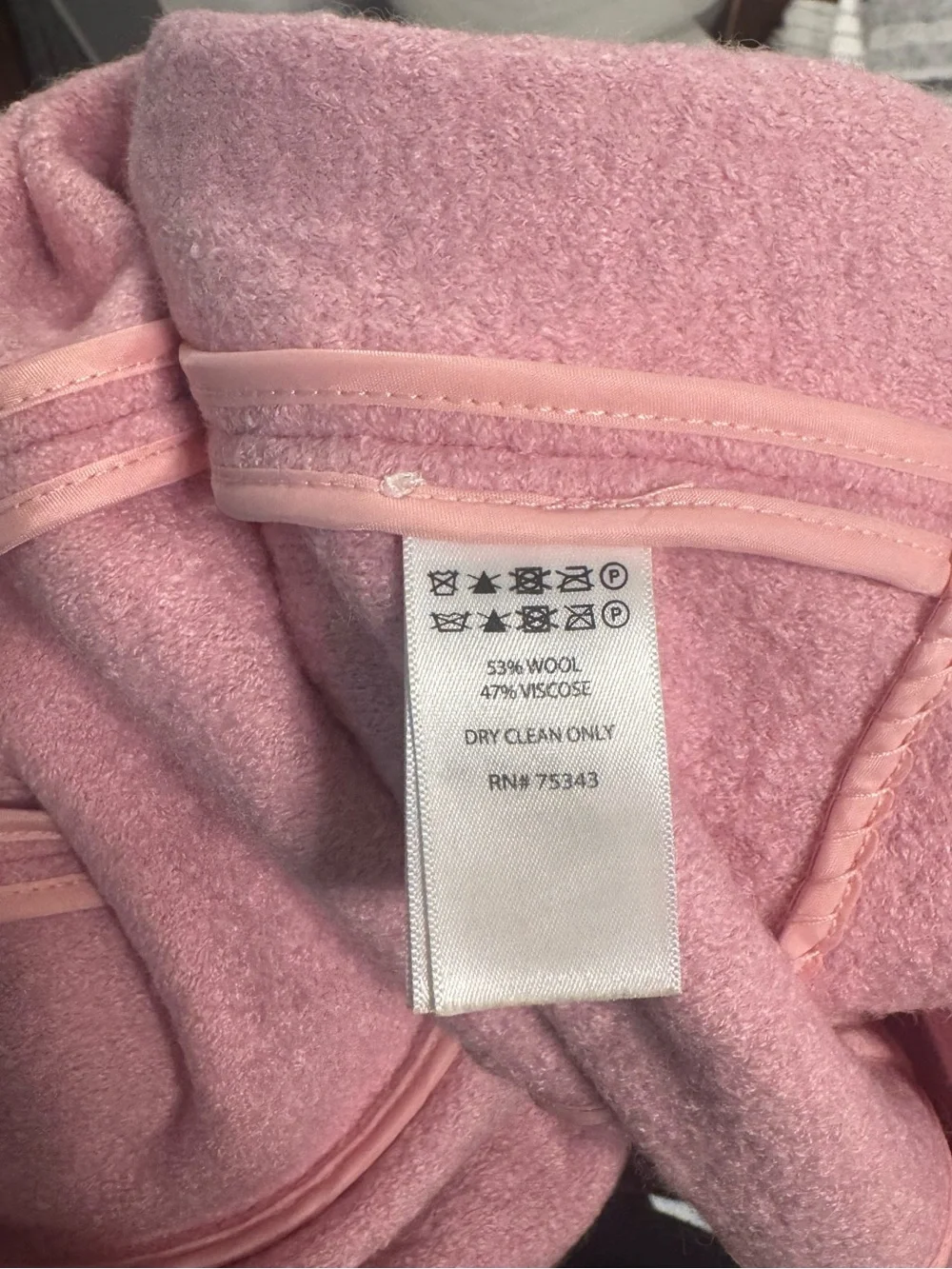 TAHARI Mauve Pink Wool Blend Open Front Coat - Picture 9 of 9